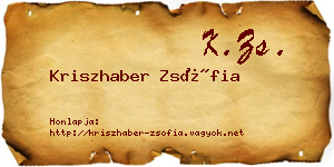 Kriszhaber Zsófia névjegykártya